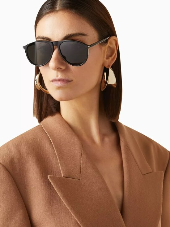 Saint Laurent Women Sunglasses Black Grey Pilot SL667 001 NEW AUTHENTIC Saint Laurent Women Sunglasses Black Grey Pilot SL667 001  main image 3